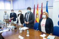 López Miras mantiene un encuentro con la presidenta de la Confederación Comarcal de Organizaciones Empresariales de Cartagena (COEC), Ana Correa, y miembros de su junta directiva