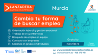 Cartel de la convocatoria de la 'Lanzadera Conecta Empleo'  de Murcia.