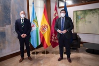 López Miras se reúne con el alcalde de Abarán, Jesús Gómez