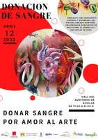Cartel de la campaña 'Donar sangre por amor al arte' que tendrá lugar el martes 12 de abril en Águilas.