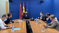 Reunión del consejero de Transparencia, Seguridad y Emergencias, Antonio Sánchez, con los alcaldes de Aledo, Ojós, Ricote y Ulea