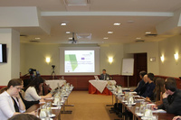 El director general del Agua, José Sandoval, durante su participación en las jornadas del programa Intereg-Europa AQUARES celebradas en Letonia