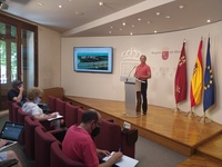 Emilio María Dolores durante la rueda de prensa posterior al Comité de Seguimiento del Mar Menor