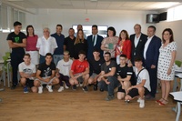 La consejera de Educación y el consejero de Fomento, durante su visita al Instituto de Enseñanza Secundaria Sanje de Alcantarilla