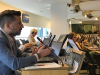 El director general de la Unión Europea, Adrián Zittelli, durante su intervención en la ECON