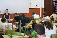 Imagen de una de las pruebas realizadas en el Instituto de Enseñanza Secundaria Licenciado Francisco Cascales de Murcia.