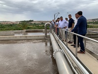 El consejero Antonio Luengo, durante su visita a la Estación Depuradora de Las Torres de Cotillas, junto a la que se construirá el tanque de torm...