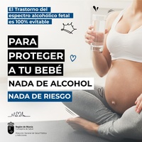 La Consejería de Salud ha diseñado una campaña informativa dirigida a la población en general y específicamente a mujeres embarazadas o que se planteen estarlo cuyo objetivo es prevenir el Trastorno del Espectro Alcohólico Fetal (TEAF)