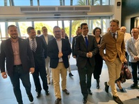 El consejero de Fomento e Infraestructuras, José Ramón Díez de Revenga, acompañado por la corporación local, visita el nuevo Auditorio y Palacio de Congresos de Lorca (1)