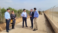 El consejero Antonio Luengo, durante la visita a las obras de reparación del camino rural que da acceso al camping y playa de la Hita, en San Jav...
