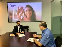 El director general de Vivienda, José Francisco Lajara, durante una reunión del programa de erradicación del chabolismo enmarcado en la estrategia `Haciendo Hogar´