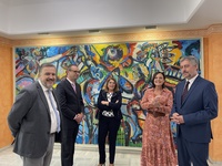 El equipo directivo de la Consejería de Educación, en la sede de la Asamblea Regional