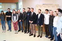 El consejero de Presidencia, Turismo, Cultura y Deportes, Marcos Ortuño, y el director del Itrem, Juan Francisco Martínez, junto con algunos de los...