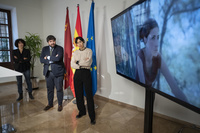 López Miras recibe en San Esteban a las cineastas murcianas candidatas a un Goya por el corto 'Sorda' (3)