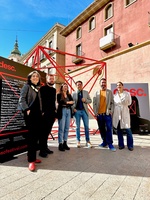 El director general del ICA, Manuel Cebrián, junto al equipo de Programación del Festival Desc.