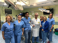 El doctor Silvestre Nicolás y el equipo de Electroestimulación Cardiaca del hospital Rafael Méndez de Lorca.