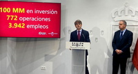 El consejero de Economía, Hacienda, Fondos Europeos y Administración Digital, Luis Alberto Marín, presenta el balance de la actividad del Icref