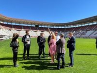 Visita de la delegación técnica al estadio Enrique Roca de Murcia.