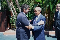 Fernando López Miras y el presidente de Ucomur, Juan Antonio Pedreño, en la inauguración de la XXXIV Asamblea General Ordinaria de Ucomur
