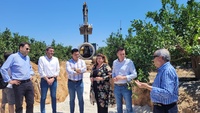 El consejero en funciones, Antonio Luengo, y el alcalde, José Miguel Luengo, visitaron las obras de los colectores norte y sur de San Javier.