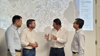 El consejero en funciones Antonio Luengo, durante su visita de hoy a la Comunidad de Regantes del Campo de Cartagena.