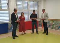 El consejero en funciones de Educación visitó las obras de adecuación del aula de dos años en el CEIP Juan de la Cierva, de Casillas (Murcia).