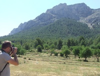 Un concursante participa en un concurso de fotografía de Medio Ambiente.