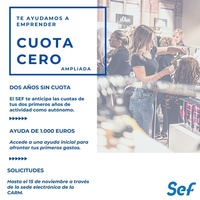 Hasta el 15 de septiembre es posible solicitar la 'Cuota cero' del SEF para autónomos.