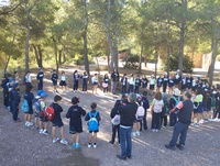 Alumnos de tercero y cuarto de primaria durante las actividades de la jornada de sensibilización con motivo del Día Internacional contra el Cambio...