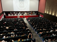 Imagen de la proyección realizada esta semana en el Filmoteca regional para escolares