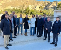 Las consejera Carmen Conesa y Sara Rubira, junto con representantes del ICOMOS y los ayuntamientos y asociaciones del Valle de Ricote.