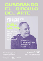 Imagen del cartel de la ponencia del director de arte y comisario Pablo del Val.