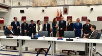 El consejero de Economía, Hacienda y Empresa, Luis Alberto Marín, junto con el equipo directivo de la consejería