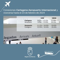 Horario del servicio de autobuses entre el Aeropuerto Internacional y Cartagena