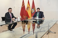 El presidente de la Comunidad, Fernando López Miras, se reúne con el alcalde de Cieza, Tomás Rubio
