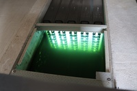 Imagen del sistema de luz ultravioleta para depurar las aguas.