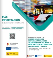 Cartel para solicitar las ayudas destinadas al sector del transporte impulsadas por Fomento.