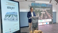 El consejero de Medio Ambiente, Universidades, Investigación y Mar Menor, Juan María Vázquez, durante la inauguración de la jornada nacional Agroalnext, sobre fertilizantes de nutrientes.