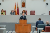 El consejero de Fomento e Infraestructuras, José Manuel Pancorbo, durante su comparecencia en la Asamblea regional con motivo del proyecto de El ...