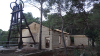 Imagen de la mina de Santo Tomás una vez se consolidó la Casa de Máquinas y se restauró el castillete, justo antes de empezar las obras de la cub...