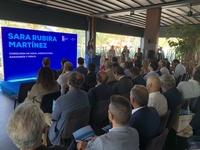 La consejera Sara Rubira durante la presentación de la Estrategia Marítima de la Región de Murcia.