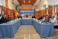 Imagen de la reunión en defensa del Trasvase Tajo-Segura celebrada este lunes en el Palacio de San Esteban a la que han asistido representantes de...