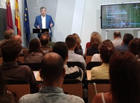 El consejero de Medio Ambiente, Universidades, Investigación y Mar Menor, Juan María Vázquez, durante la inauguración de la jornada sobre el Plan...