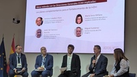 El director general de Universidades e Investigación, Antonio Caballero, durante su participación en la mesa redonda de 'Los planes complementarios para el fortalecimiento de la I+D+I', durante la jornada nacional del proyecto Agroalnext.
