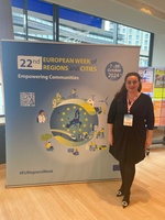 La secretaria autonómica de Energía, Sostenibilidad y Acción Climática, María Cruz Ferreira, en Bruselas con motivo de la Semana Europea de las Regiones...