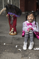 Una imagen captada por Vidal Coy en la capital de México en los días en que se honra a la Santa Muerte.