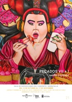 Cartel de la exposición 'Pecados VII+I' de Aarón Izquierdo en Moratalla