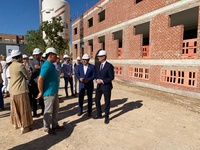 El consejero de Salud, Juan José Pedreño, durante su visita a las obras de ampliación y reforma del nuevo centro de salud de Alcantarilla-Sangonera