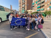 Un grupo de estudiantes de FP en modalidad bilingüe, que viajó el sábado a Irlanda para participar en una estancia lingüística gratuita. 