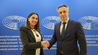 Imagen de la consejera Sara Rubira tras la reunión celebrada esta semana en Bruselas con su homólogo de la Comunidad de Madrid, Carlos Novillo, para...